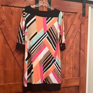 Colorful sheath dress half sleeve size XL